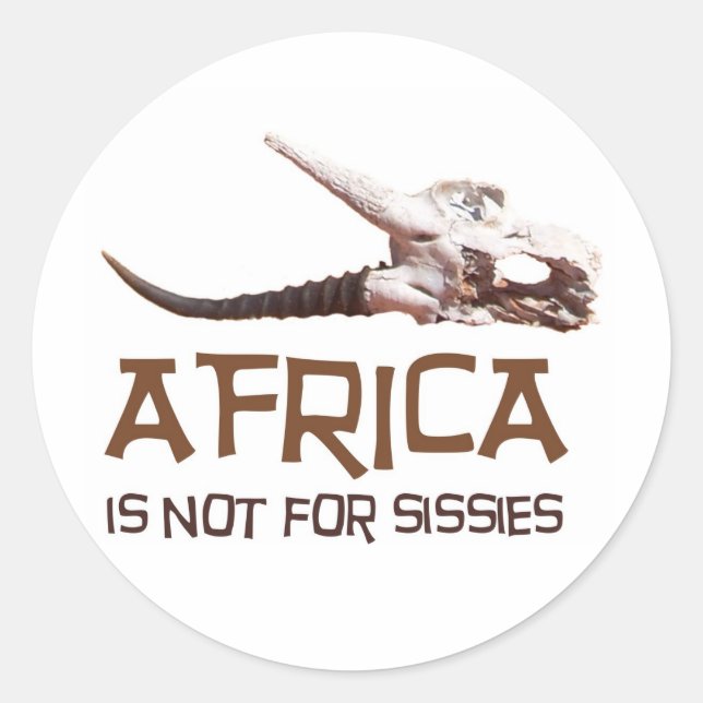 Africa is not for sissies: African Springbok skull Classic Round Sticker (Front)