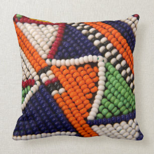 Africa, Kenya. Maasai Tribal Beads Cushion