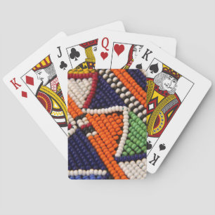 Africa, Kenya. Maasai Tribal Beads Playing Cards