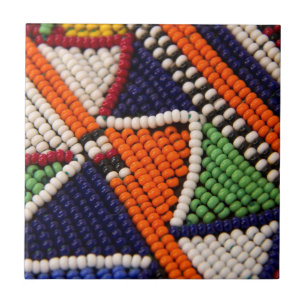 Africa, Kenya. Maasai Tribal Beads Tile