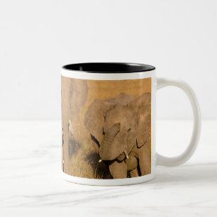 Africa, Kenya, Masai Mara. African Elephant Two-Tone Coffee Mug
