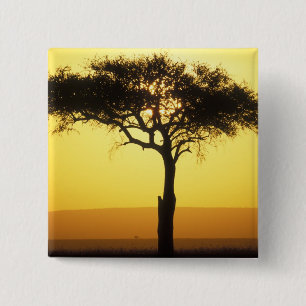 Africa, Kenya, Masai Mara Game Reserve, Rising 15 Cm Square Badge