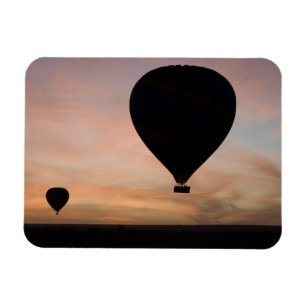 Africa, Kenya, Masai Mara. Two balloons glide Magnet
