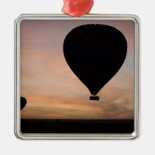 Africa, Kenya, Masai Mara. Two balloons glide Metal Ornament