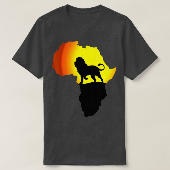 Africa Lion Map Dad South Animals Big Five Safari T-Shirt (Design Front)