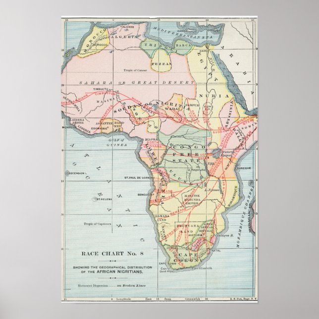 AFRICA: MAP, 1894 POSTER (Front)