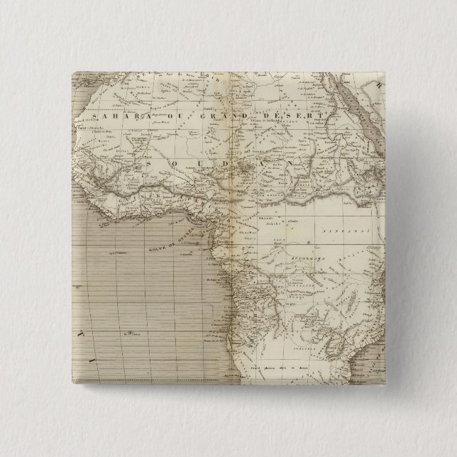 Africa map 2 15 cm square badge (Front)