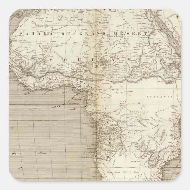 Africa map 2 square sticker (Front)