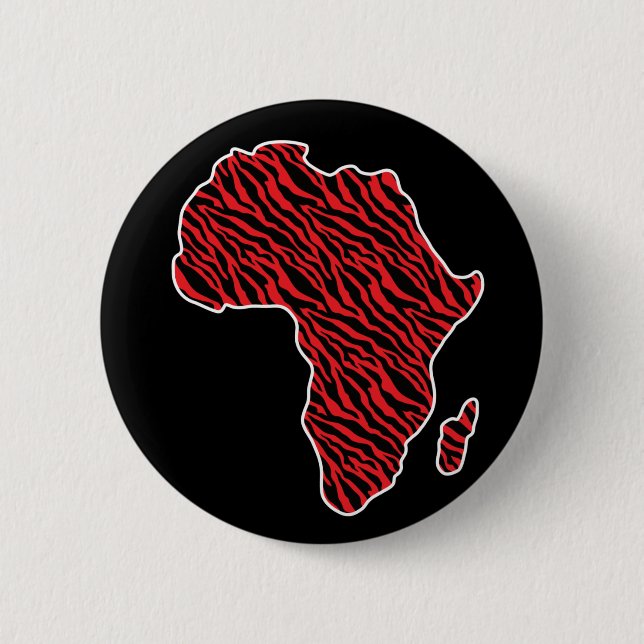 Africa Map African Pride Zebra Pattern 6 Cm Round Badge (Front)