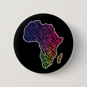 Africa Map African Pride Zebra Pattern 6 Cm Round Badge