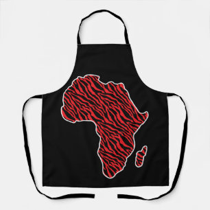 Africa Map African Pride Zebra Pattern Apron