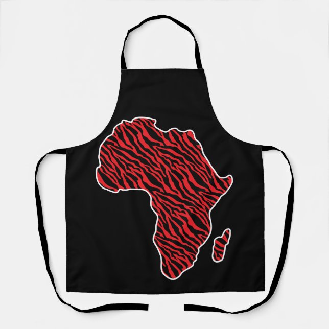 Africa Map African Pride Zebra Pattern Apron (Front)
