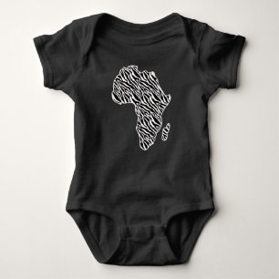 Africa Map African Pride Zebra Pattern Baby Bodysuit