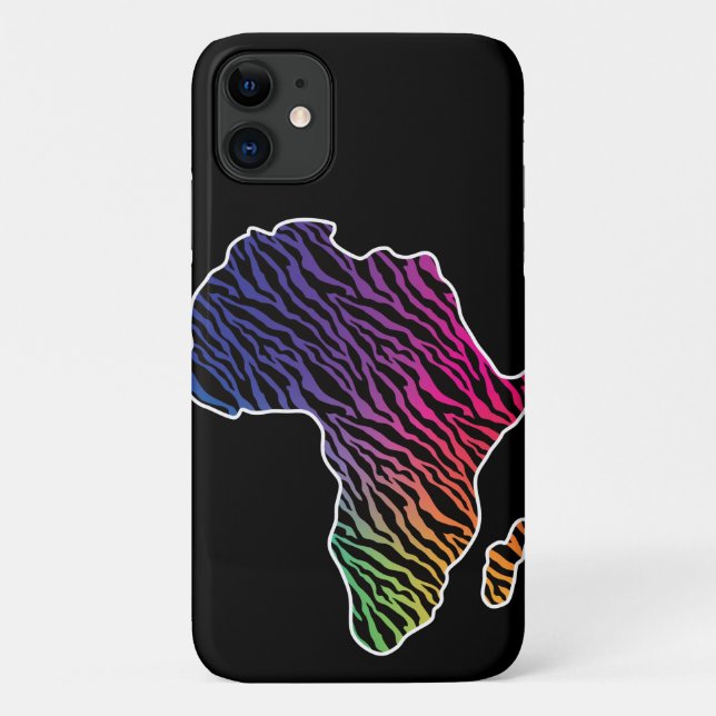 Africa Map African Pride Zebra Pattern Case-Mate iPhone Case (Back)