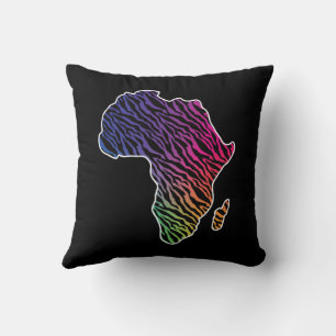 Africa Map African Pride Zebra Pattern Cushion