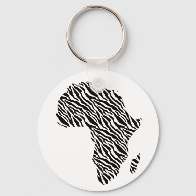 Africa Map African Pride Zebra Pattern Key Ring (Front)