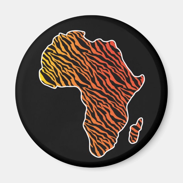 Africa Map African Pride Zebra Pattern Magnet (Front)