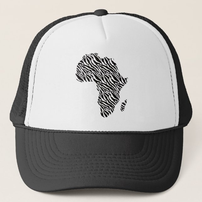 Africa Map African Pride Zebra Pattern Trucker Hat (Front)