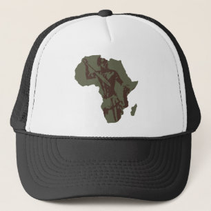 Africa Map African Warrior Artwork Trucker Hat