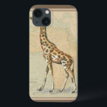 Africa Map and a Giraffe iPhone 13 Case<br><div class="desc">This piece of artwork will please any world traveller and animal lover. The background represents the map of Africa and there is a picture of a giraffe on top of it. In this image, the borders makes it the perfect decorative art piece.</div>