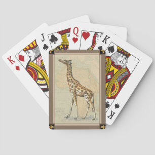 Africa Map and a Giraffe Playing Cards