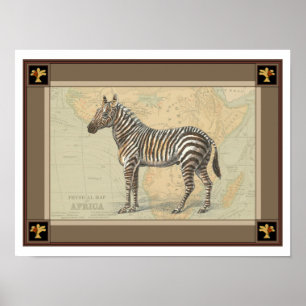 Africa Map and a Zebra Poster