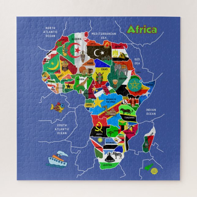 Africa Map Artwork jigsaw puzzle  (Vertical)