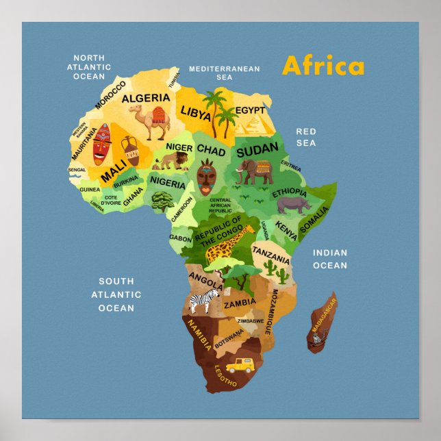 Africa Map Artwork Poster (Front)