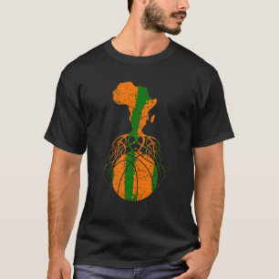 Africa Map Basketball African Continent Roots Prid T-Shirt