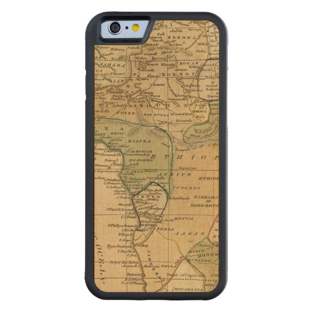 Africa  Map by Worcester Carved Wood iPhone Case (Back)