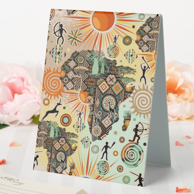 Africa Map Decorative Tribal Elements Pattern (In SItu (Wedding))
