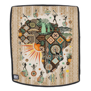 Africa Map Decorative Tribal Elements Pattern Backpack