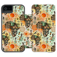 Africa Map Decorative Tribal Elements Pattern