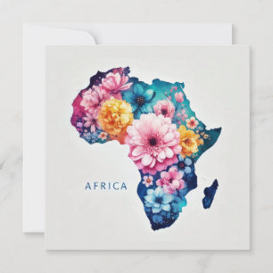 Africa Map flower card