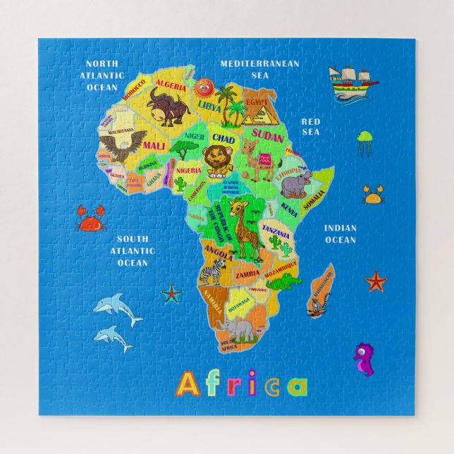 Africa Map for kids Jigsaw Puzzle (Vertical)