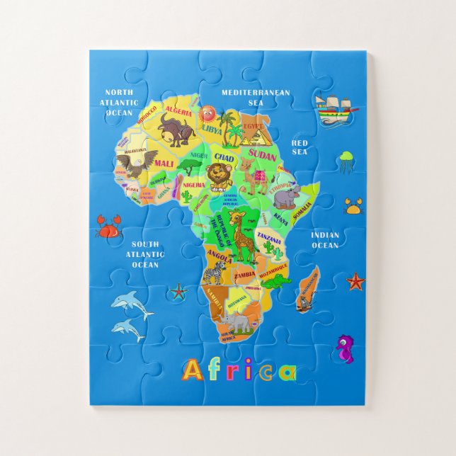 Africa Map for kids Jigsaw Puzzle (Vertical)
