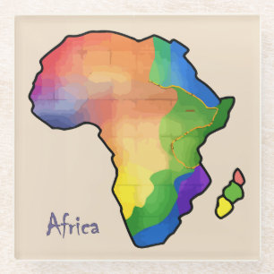 Africa Map Glass Coaster