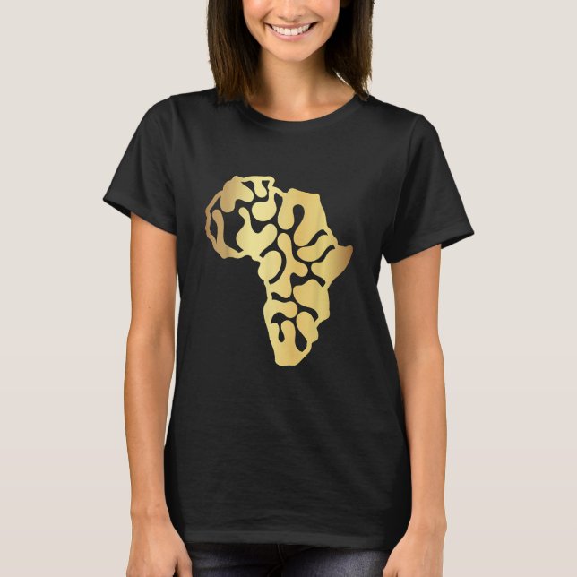 Africa Map Golden T-Shirt (Front)