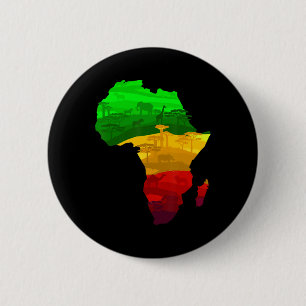 Africa Map Green Yellow Red Proud African Pride Ju 6 Cm Round Badge