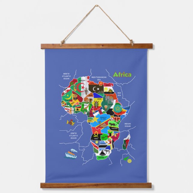 Africa Map Hanging Tapestry (Front)