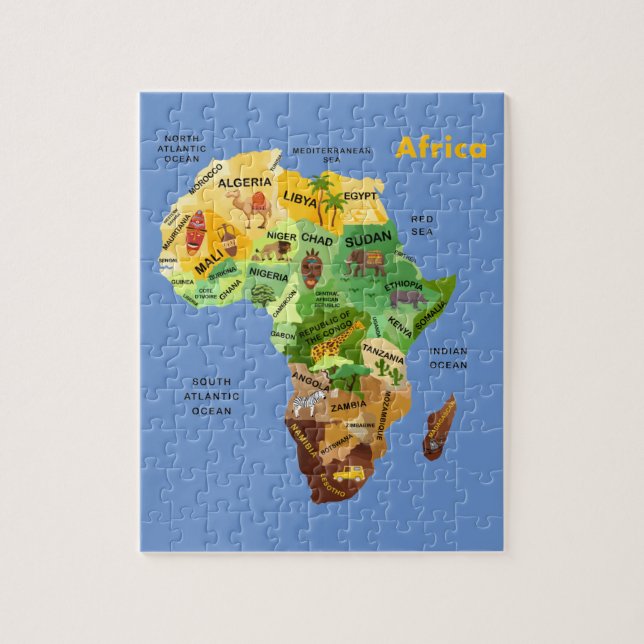 Africa Map Jigsaw Puzzle (Vertical)