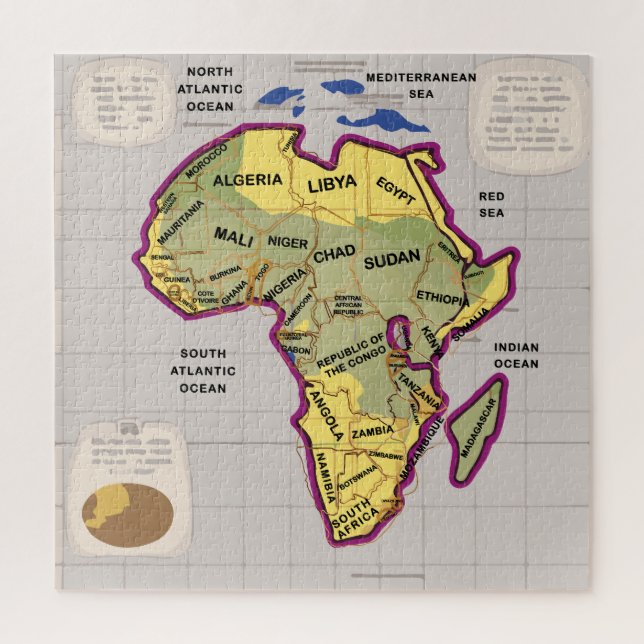 Africa Map Jigsaw Puzzle (Vertical)