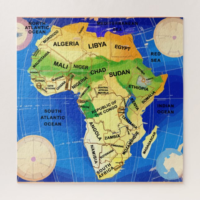 Africa Map Jigsaw Puzzle (Vertical)