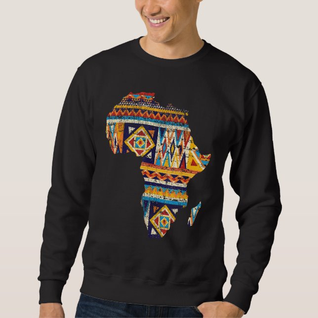Africa Map Kente Cloth Kwanzaa Men Women African G Sweatshirt (Front)