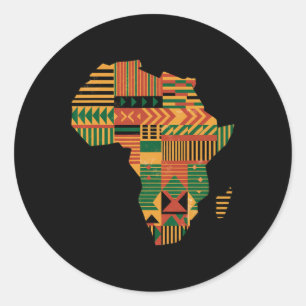 Africa Map Kente Juneteenth African American Black Classic Round Sticker