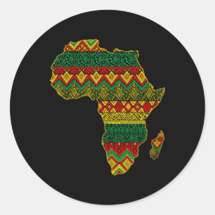 Africa Map Kente Juneteenth African American Black Classic Round Sticker