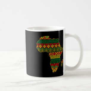 Africa Map Kente Juneteenth African American Black Coffee Mug