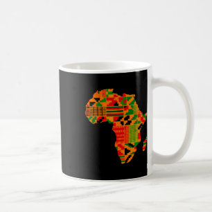 Africa Map Kente Juneteenth African American Black Coffee Mug