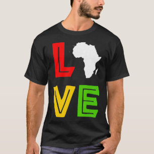 Africa Map Love Black History Month African Americ T-Shirt