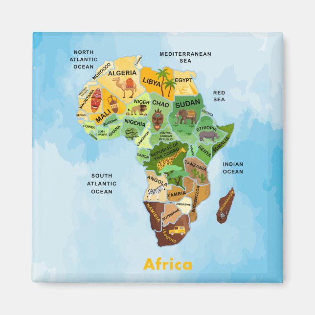 Africa Map Magnet (Front)